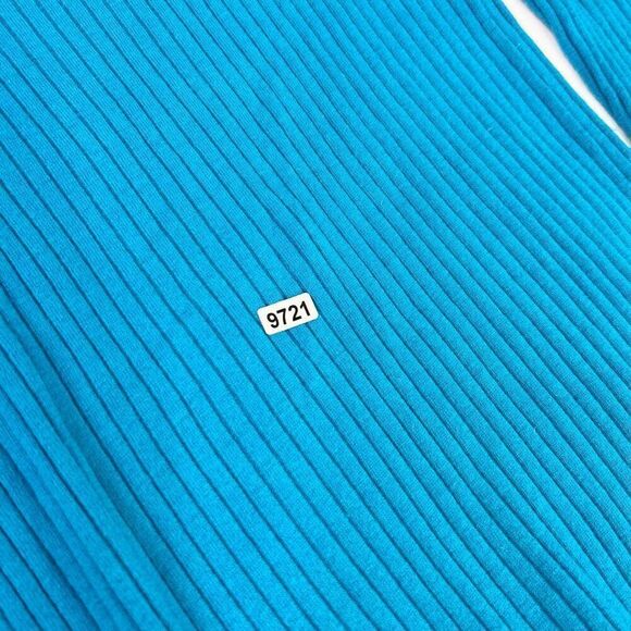 Vince Top Womens Small Blue Bay Ribbed Stretchy Fitted Cashmere Blend Sweater - Picture 9 of 9